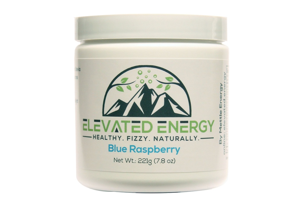 Healthy Energy Drink Powder - Stevia & Natural Caffeine | Elevated Energy Fizzy Drink Mix | Blue Raspberry | 30 Servings
