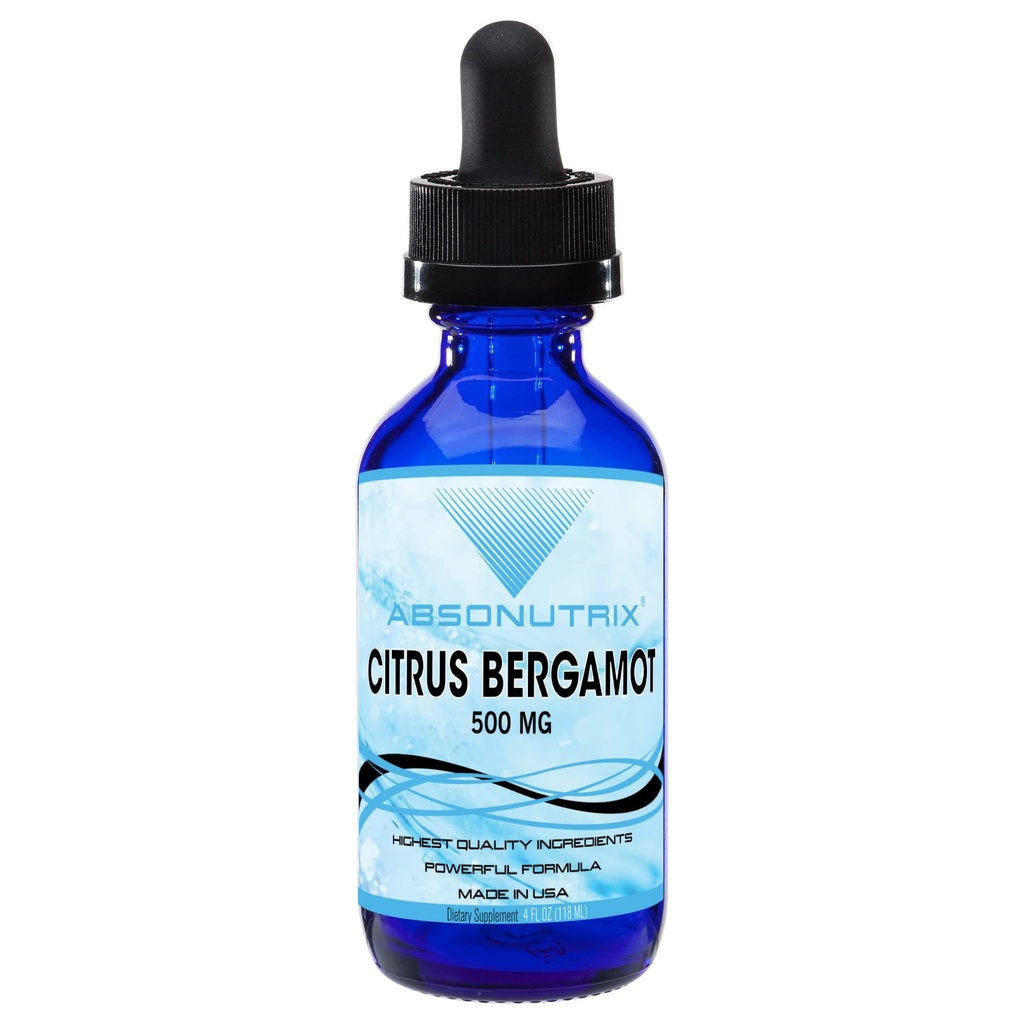 Absonutrix Citrus Bergamot Extract 500 mg, 4 Fl Oz fles, 200 Krachtige porties, Gemakkelijk te consumeren vloeibare druppels, Quick Absorptie, Glutenvrije, Derde Geteste Partij, GMP-Gecertificeerd, Niet-GMO, Gemaakt in de VS