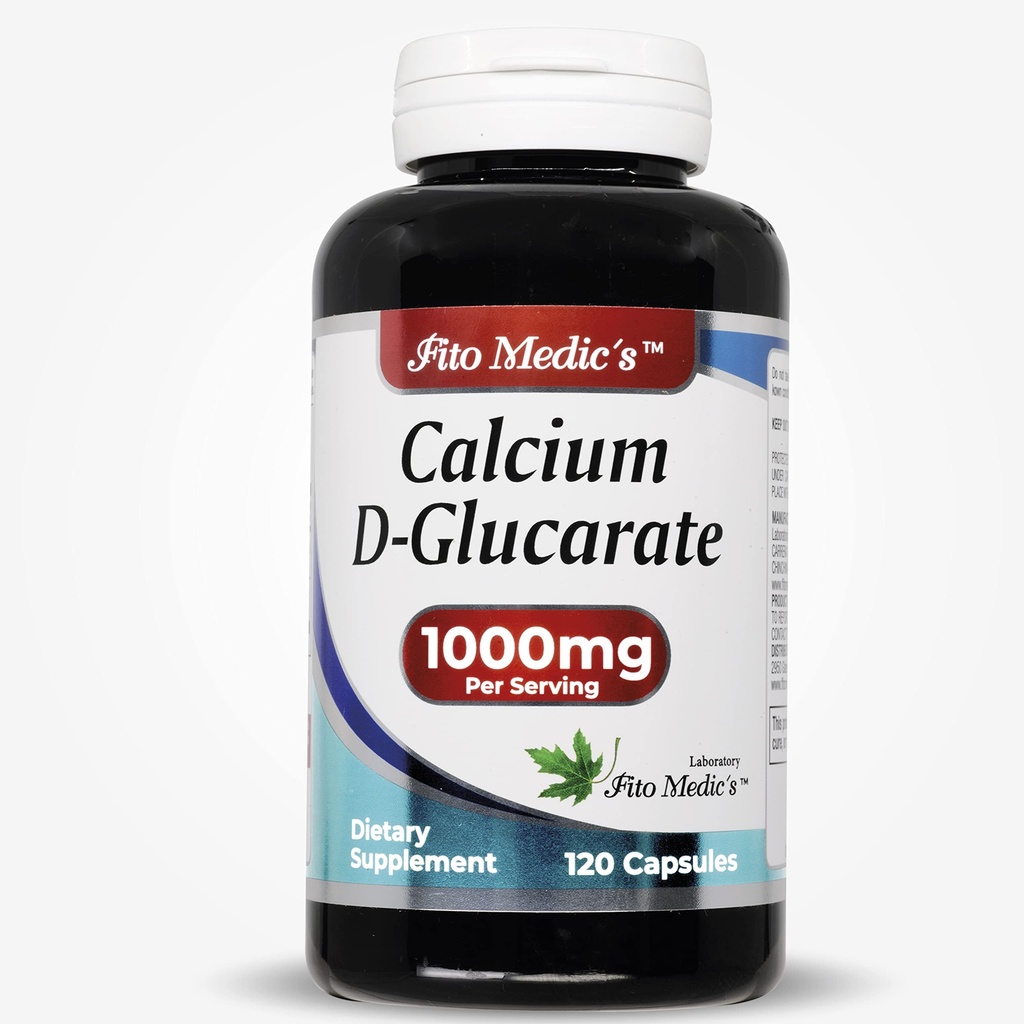 Lab - Calcium d-glucaraat, Calcium 1000mg -120 Caps, Calcium Supplement- Menopauze Ondersteuning- Hormone Harmonie- Lever Detox- Detox Reiniging- Ultra hoge Absorptie- Calcium, Calcio.