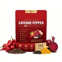 Cayenne Pepper Capsules Supplement, Supports Leg Vein, Heart and Blood Vessel Health, Rich in Vitamin E K2+D3 and Extracts of Grape Seed, Beetroot, Berberine, Hawthorn (240 Count)