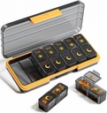 AM PM pil Organizer 2 keer per dag, 7 dagen pil Box Weekly pil Organizer Reizen met afzonderlijke container, draagbare dagelijkse geneeskunde Planner Dispenser geval voor vitamine, visolie, supplementen(BlackGold)