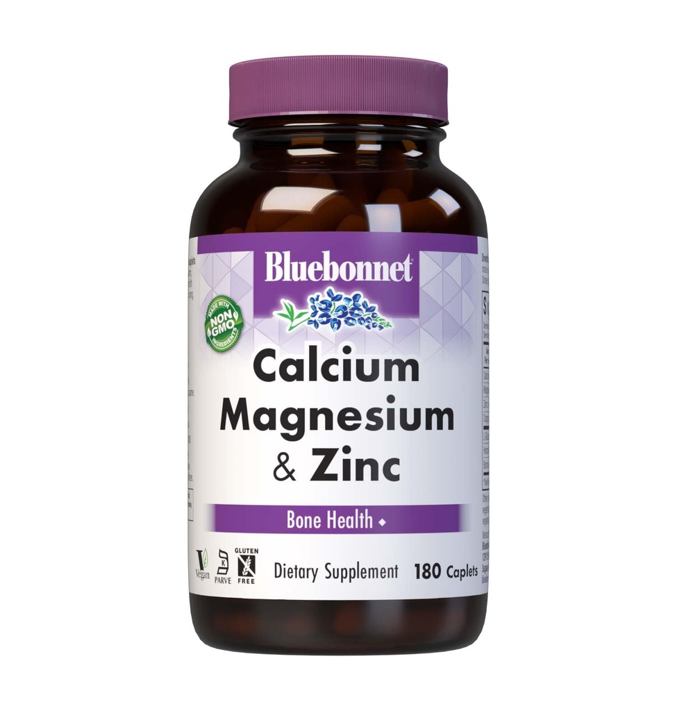 BlueBonnet Calcium Magnesium Zink Caplets, 180 Tel.
