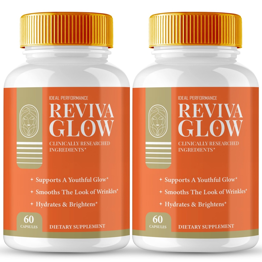 Reviva Glow Capsules, RevivaGlow Supports Natural Healthy and Glowing Skin Pills - Maximum Strength, Reviva Glow Vitamin Supplement Support Pills, RevivaGlow Support Capsules Reviews (2 Pack)