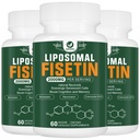 Liposomal Fisetin Supplement, 2000MG, 98% Pure Fisetin Polyphenols Antioxidants, with Quercetin, TMG and Resveratrol, for Healthy Aging, Cognitive Support, 180 Capsules