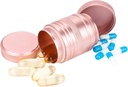 Metal Pill Box Pill Case 2 keer per dag - Daily Pill Container Portable Travel Medicine Holder for Pocket Purse Medicine Organizer for Vitamine/Fish Oil/Supplements