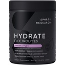 Sports Research® Hydrate Electrolytes Powder - Suikervrij en natuurlijk op smaak gebracht met vitamines, mineralen en kokoswater - Ondersteunt hydratatie - Passievrucht - 90 porties