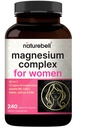 Magnesium Complex for Women, 240 Vegetarian Capsules | 20-in-1 – Glycinate, Citrate & Malate | Plus D3, K2 (MK-7), B6, Saffron & DIM, Non-GMO