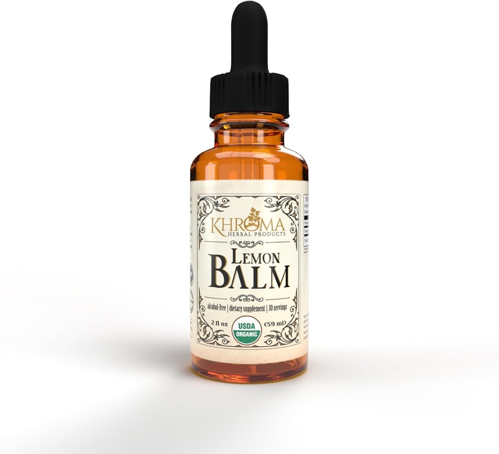 Khroma Produits à base de plantes Baume de citron biologique 30 portions - 800 MG par portion - 2 FL OZ Liquide - Melissa Officinalis