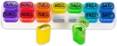 GMS Weekly Pillen Organisator - 7 Dagen AM/PM Pop Out Pillen Pods voor Supplementen, Vitaminen & Medicijnen - Ideaal voor dagelijks gebruik en reizen - Regenboog