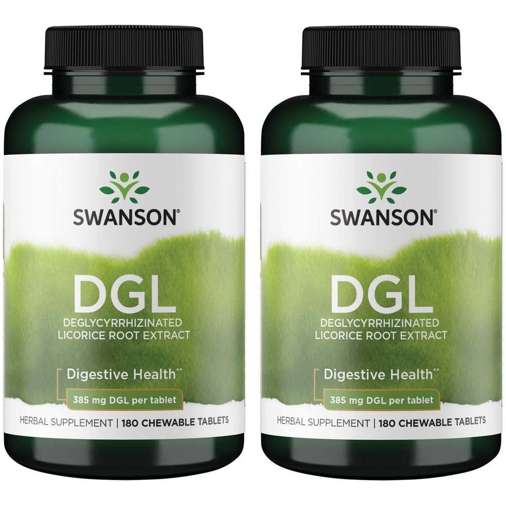 Swanson Dgl (Licorice) 385 Milligrams 180 Chwbls (2 Pack)