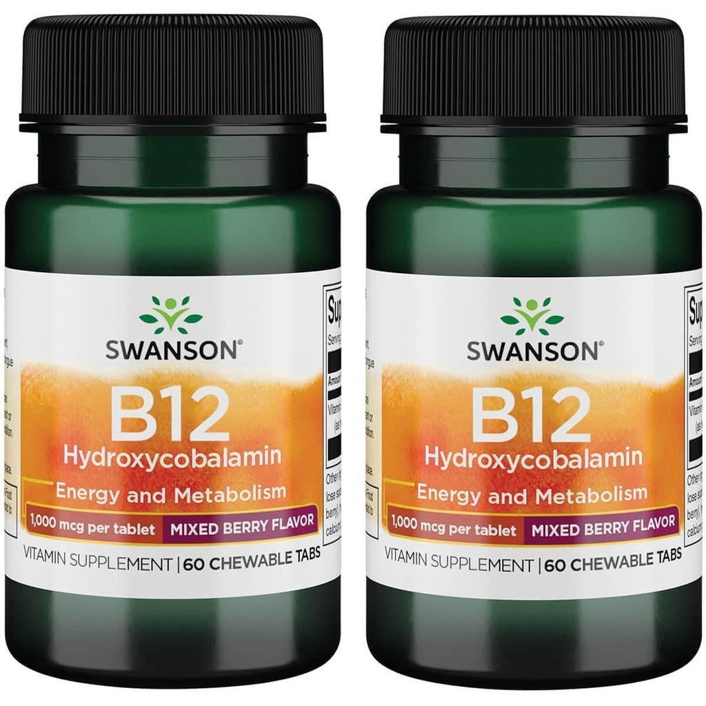 Swanson Supplemelts Sublingual Vitamin B-12 5 Milligrams 60 Tabs (2 Pack)