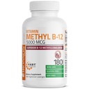 Bronson Methyl B12 5000 mcg Vitamine B12 Methylcobalamine Energie & Brain Support, 180 Lozen