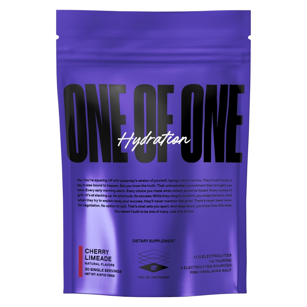 ONE of ONE Hydration Electrolyte Powder – Fast-Acting Hydration with Science-Backed Electrolytes, Essential Minerals & Vitamins – Zero Sugar, Vegan, Gluten-Free – Cherry Limeade Flavor, 30 Servings
