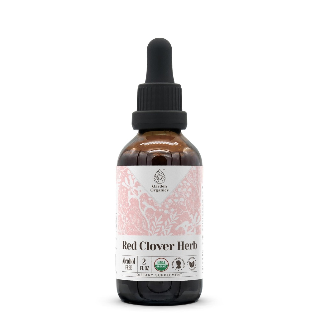 Red Clover Herb USDA Organic Alcohol-Free Extract | Dietary Supplement, High-Potency Tincture| Natural Certified Organic Red Clover Herb (Trifolium Pratense) Dried Leaf and Flower 2 oz