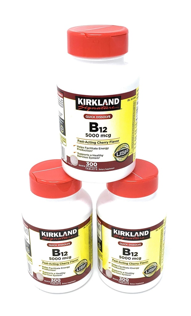 Kirkland Signature Sublingual B-12 5000 mcg, 3 Bottles (300 Tablets)