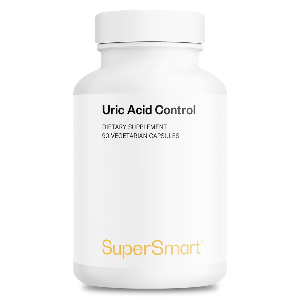 Supersmart Uric Acid Control (All-in-1 Formula) - Advanced Cleanse with Montmorency Tart Cherry, Celery Seed, Turmeric Curcuma Longa - Uric Acid Balance | Vegan & Gluten Free - 90 Vegetarian Capsules