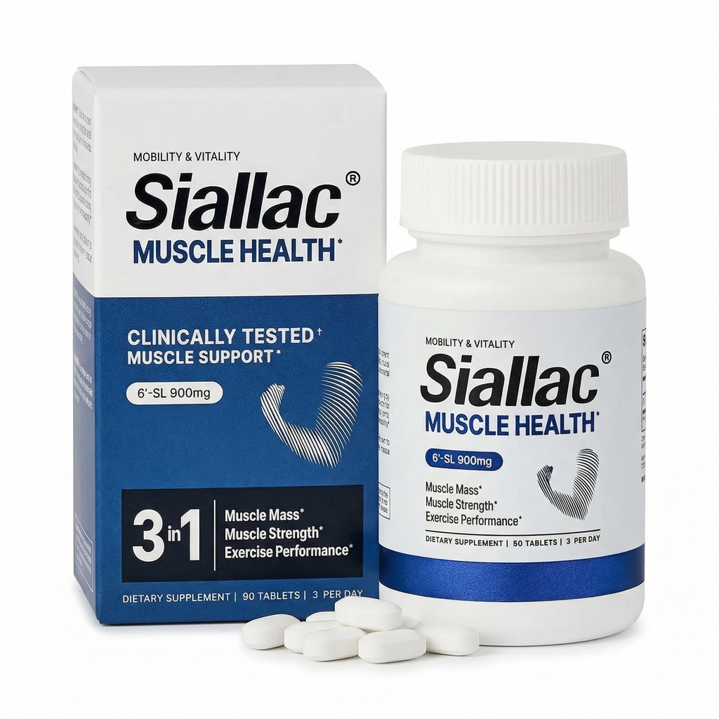 Spiergezondheid - Made in USA - Verbeter spiermassa en sterkte, snelle training herstel, verminderen vermoeidheid & Boost Oefening prestaties, 6-Siallyactose (6-SL), 900 mg, 90 tabletten