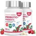 VEV Women's Vaginal Probiotics + Prebiotics, 60 Billion CFUs, 19 Strains with D-Mannose, Cranberry, Supports Digestive and Feminine Wellness, 120 Capsules (60-Day Supply) (Packaging May Vary)