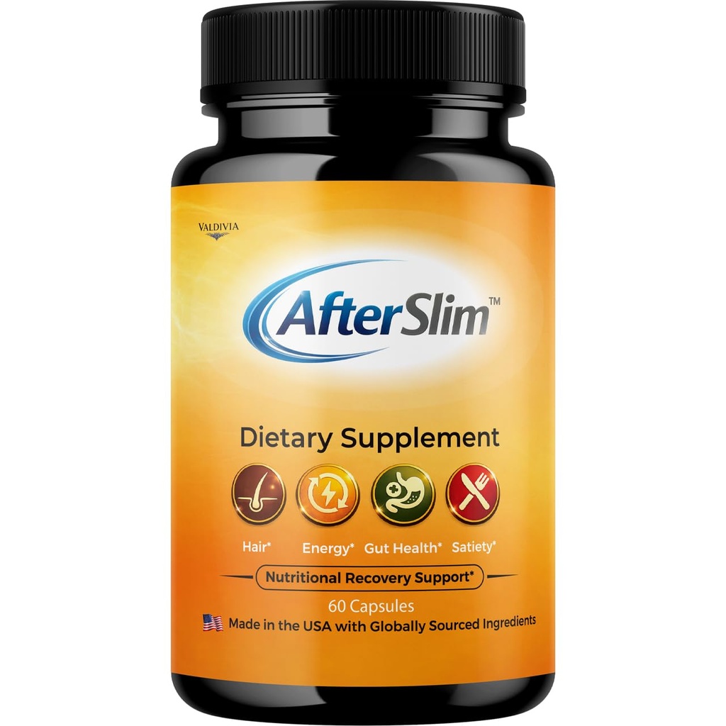Valdivia AfterSlim Capsules - Official After Slim Supplement, Premium Formula, Natural Vitamins for Health & Wellness - 60 Capsules for 1 Month