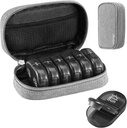 Serfeymi Weekly Travel Pill Organizer 2 keer Een dag AM PM Geupgraded Black Pill Box 7 dag met Portable Zipper Canvas Pill Case, Medicine Organizer voor pillen, Vitaminen, Supplementen, Visolie - Grijze 01