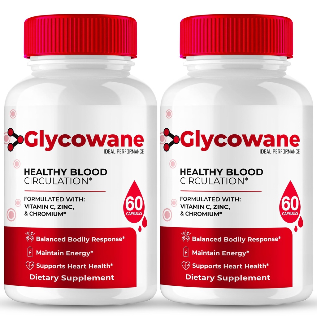 Glycowane Capsules, Official Glycowane Advanced Blood Formula Supplement Pills - Maximum Strength, All Natural Healthy Circulation & Stable Levels, Premium Glyco Wane Health Reviews (2 Pack)
