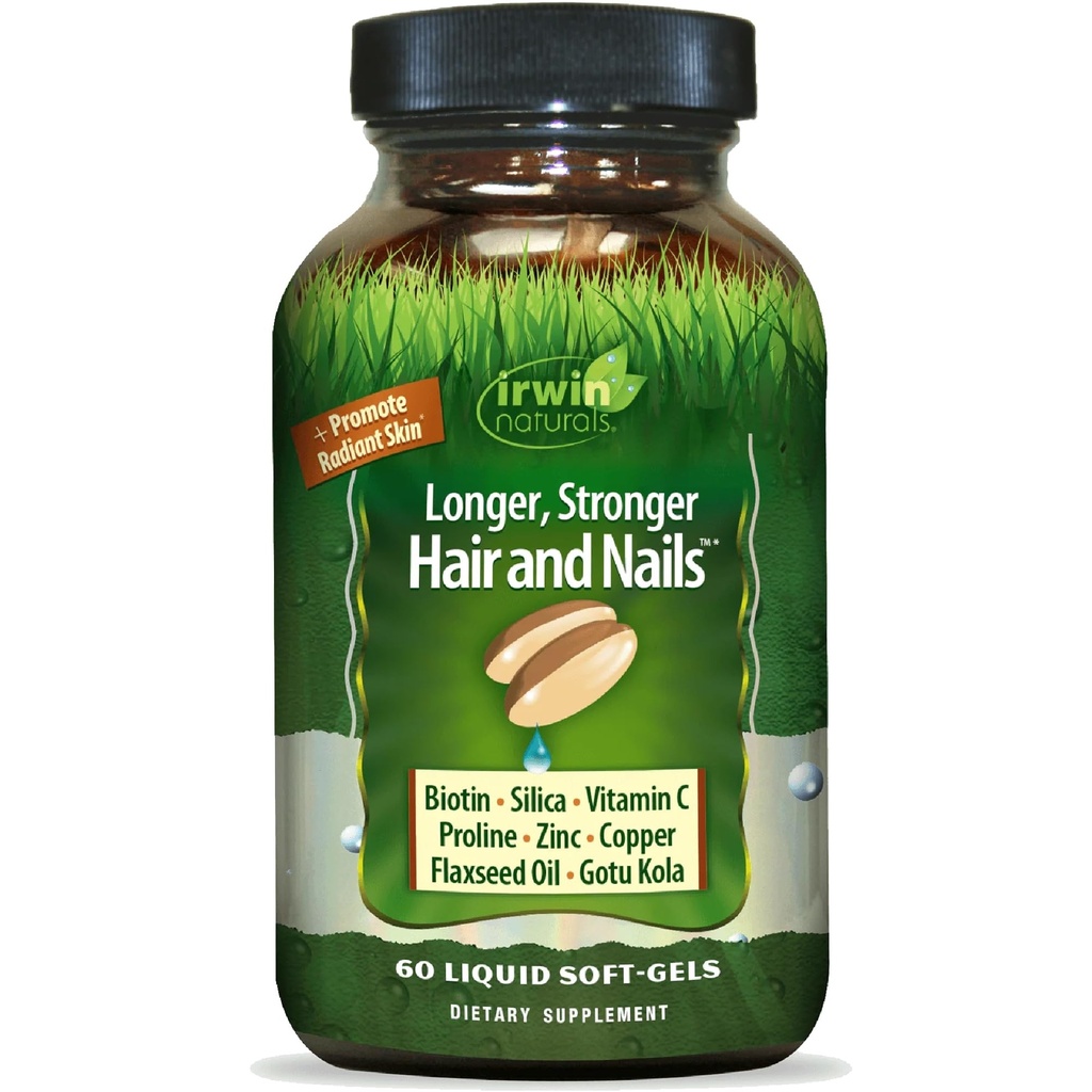 Gezonde huid & Hair Plus Nagels door Irwin Naturals, Nutrient Rich, biedt glans en kracht, 60 vloeibare Softgels