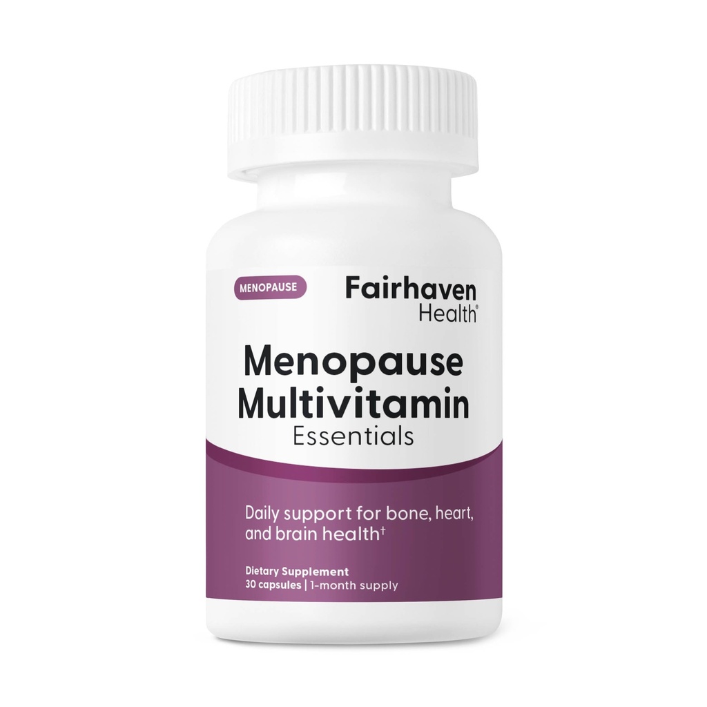 Fairhaven Health Menopause Multivitamin Essentials | Methylated Multivitamin for Women 40+ | Daily Multivitamin Support for Bone, Heart, Brain Health | Gluten, Dairy, Soy Free | Non-GMO | 30 Capsules