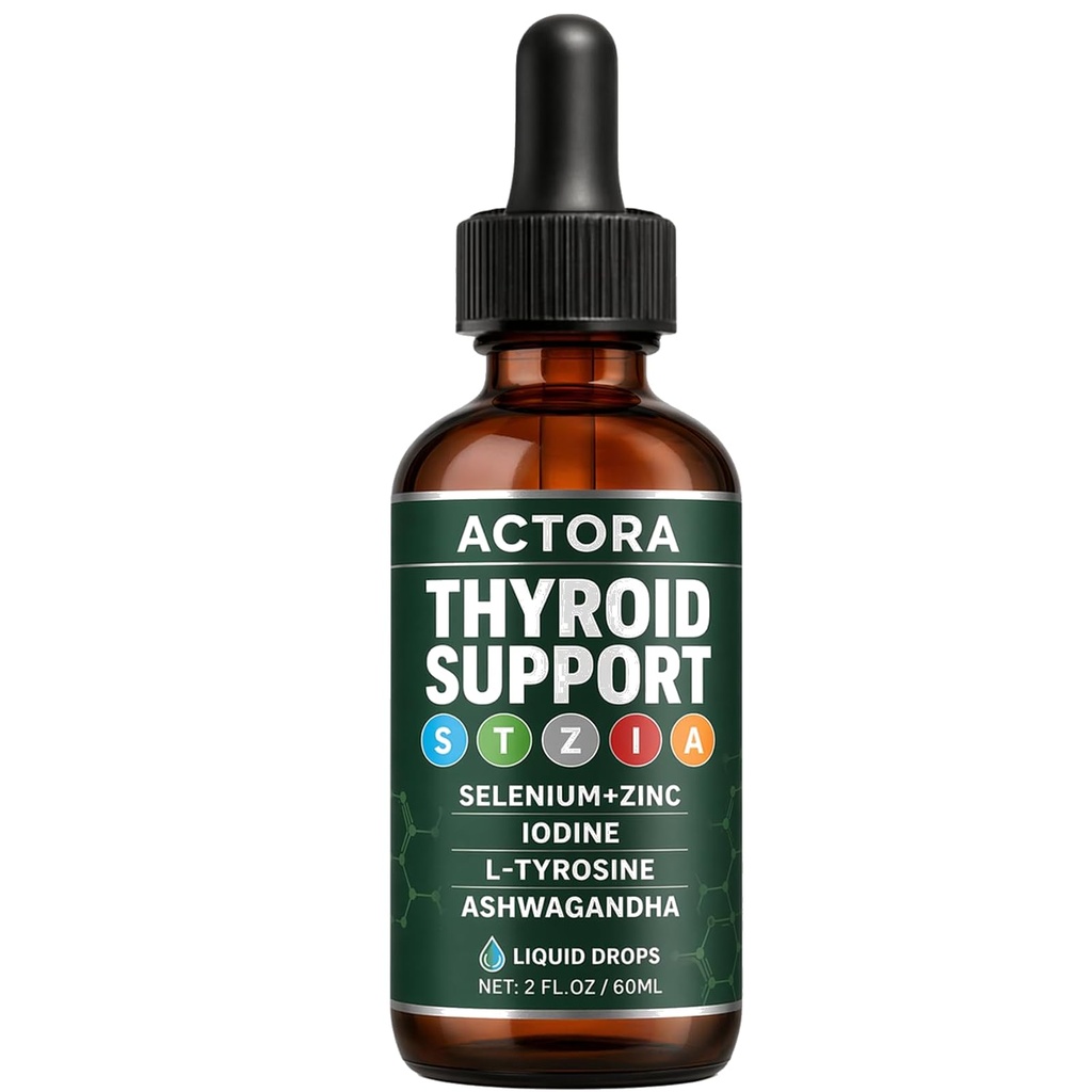 Actora Thyroid Support Drops, Liquid Dietary Supplement, 2 fl oz | Herbal Formula in Easy-to-use Drop Format