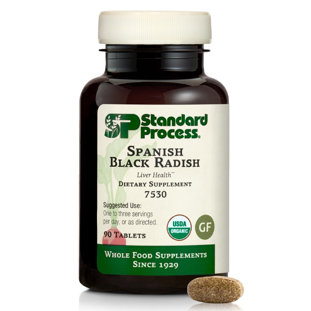 Standard Process Spanish Black Radish - Liver Health Dietary Supplement - Gallbladder Health & Digestion Cleanse Support - Gluten-Free, Non-Dairy & Non-Soy - 90 Tablets