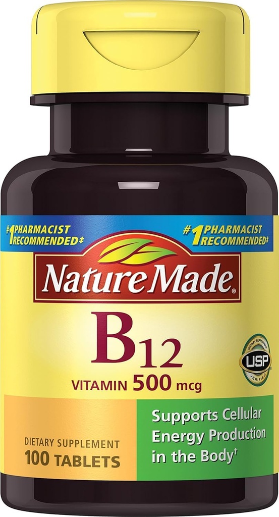 Nature Made Vitamin B-12 500 mcg Tablets 100 ea (pack of 2)