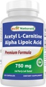 Best Naturals Acetyl L-Carnitine en Alpha Lipoïne Acid 750 mg 120 Capsules