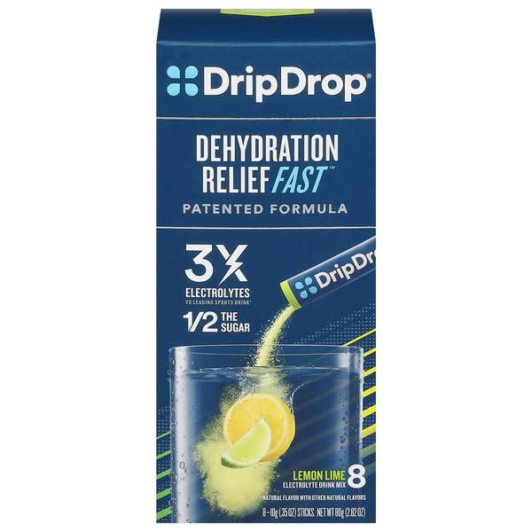 Drip Drop, Electrolyte Drink Mix Lemon Lime, 8 Count