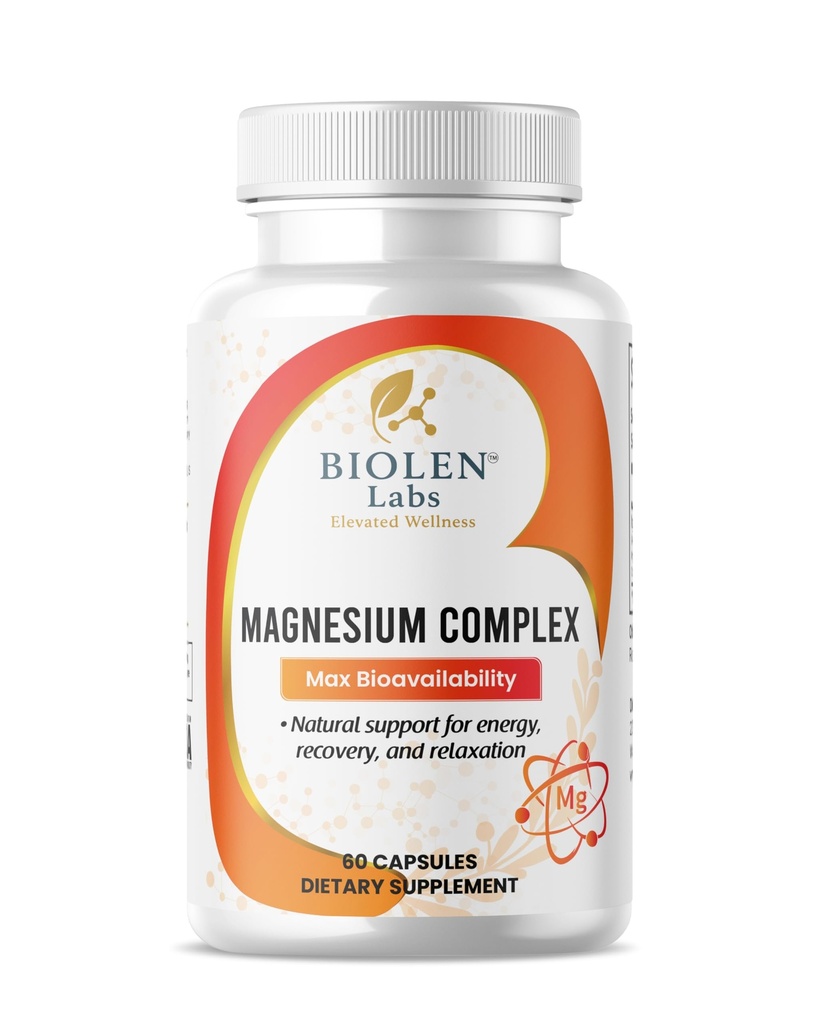 Magnesium Complex, Max Bioavailability Formula for Energy, Recovery, Relaxation, 60 Vegan Capsules, Non-GMO, Gluten-Free