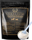 Supplément de peau et de manteau de dermatite pour les chiens et les chats - favorise la santé de la peau et de la fourrure pour les chiens et les chats - aide avec la peau sèche, la peau sèche + autre symptôme - formule de poudre naturelle approuvée par les vétérinaires - 200G