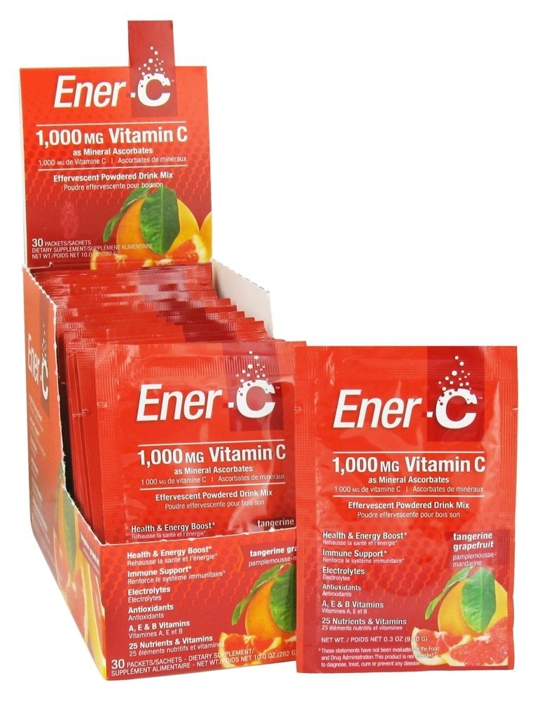 Ener-C Multivitamin Drink Mix - Tangerine & Grapefruit, 30 Count | Vitamin Packets for Water, Vitamin Drink Mix, Hydration Liquid Mix, Immune Booster for Adults, Healthy Energy