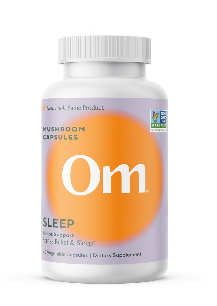 OM Paddestoelen Superfood Paddestoelen Capsules Superfood Supplement, 90 Telling, 30 Dagen, Reishi, GABA, L-Theanine, Melatonine voor Rest & Slaapkwaliteit Superfood Supplement