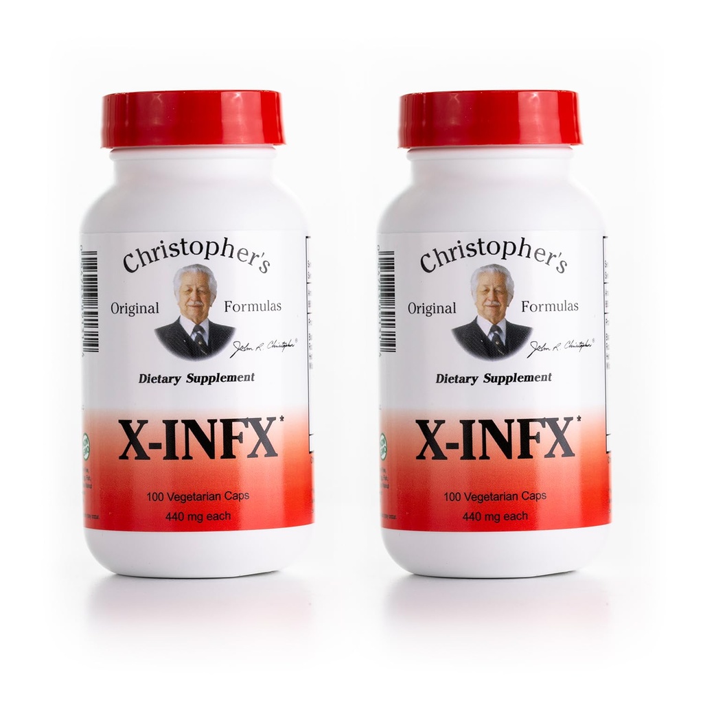 Christopher's originele Formules X-INFX Formule, Natuurlijke Immune Ondersteuning, 2 Pack, 100 Caps Elke