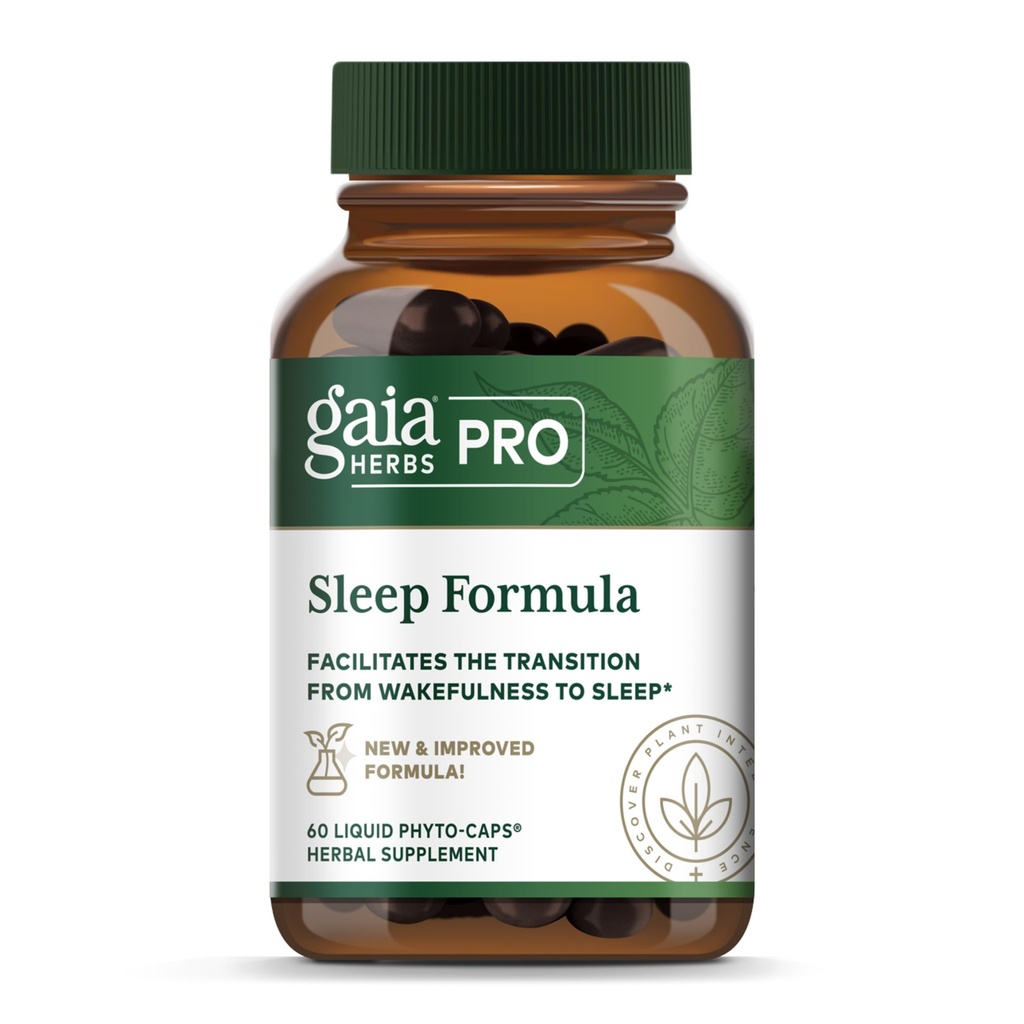 GAIA HERBS PRO Slaapformule - Ondersteunt rustgevende slaap en ontspanning voor af en toe slapeloosheid* - Kruidenextracten met Valeriaanwortel, passiebloem en lavendel - Vegan Capsules - 60 Liquid Phyto-Caps
