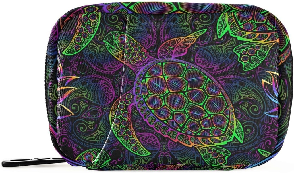 Pillendoos Boho Sea Turtle met Lotus en Mandala 7 dagen pil geval reis pil Organizer Bag met rits draagbare Wekelijkse Vitamine Medicine supplement houder Pouch Bag