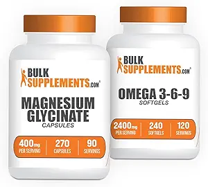 Glycinat de magnésium Capsules + Omega 3-6-9 Softgels Bundle
