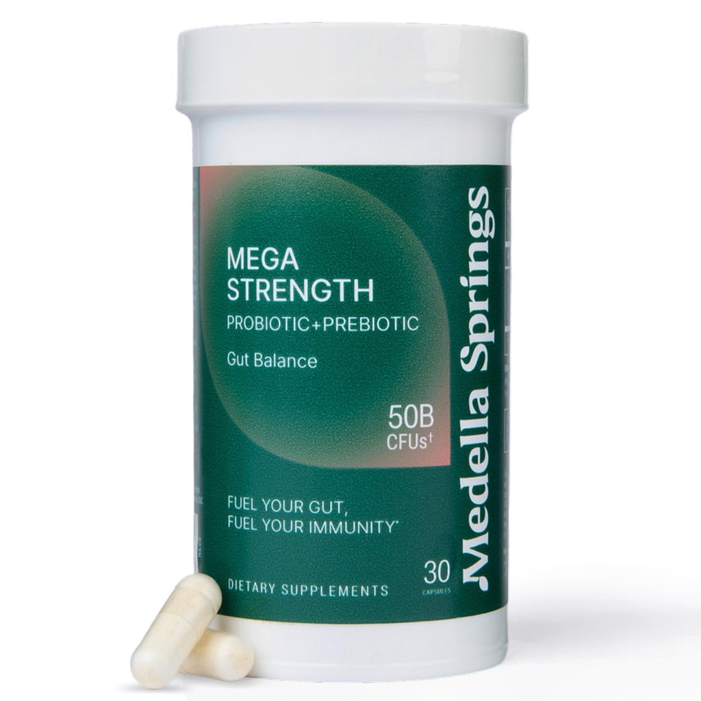 Mega-stam 50 Miljard CFU Probiotica + Prebiotica 30 Caps Probiotica voor vrouwen en mannen - Handhaaf Goede Flora Probiotica & Digestieve Gezondheid - Geen Koeling vereist Probiotica Lactobacillus Rhamnosus