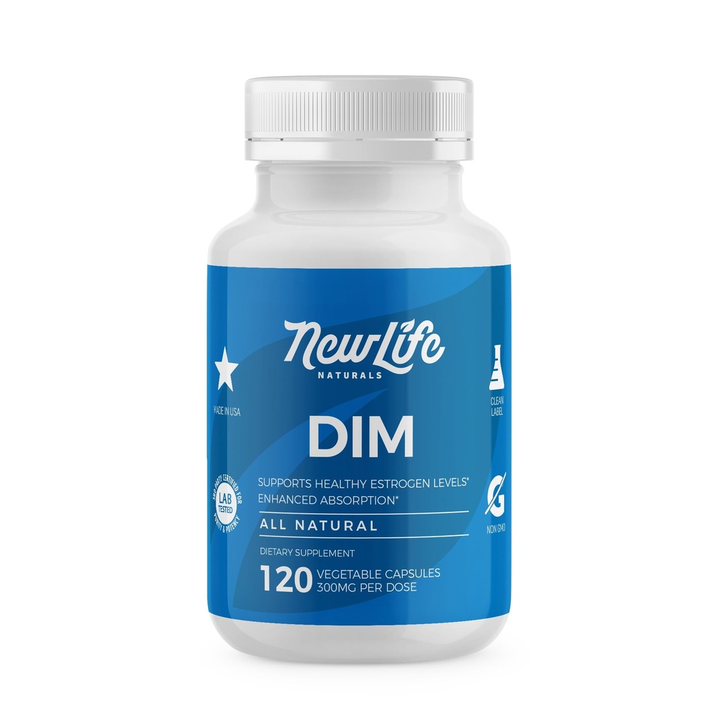 NewLife Naturals DIM Supplement 300mg, Vrouwen & Mannen - Hormonale Acne Pillen, Menopauze relief 