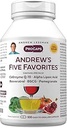 ANDREW LESSMAN Andrew's Five Favorites 500 Capsules - Biedt 200 mg elk van Co-enzym Q-10, Resveratrol, EGCG, Granaatappel en Alpha Lipoïnezuur, krachtige anti-oxidant ondersteuning, Geen additieven
