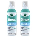 Vicks Sinex SALINE Neusspray, Drugvrij Ultra Fijne mist, Helder Elke dag Sinus Congestie Snel, Verwijder Slijm van een koude of Allergie, Dagelijks gebruik 5.0 fl oz x 2