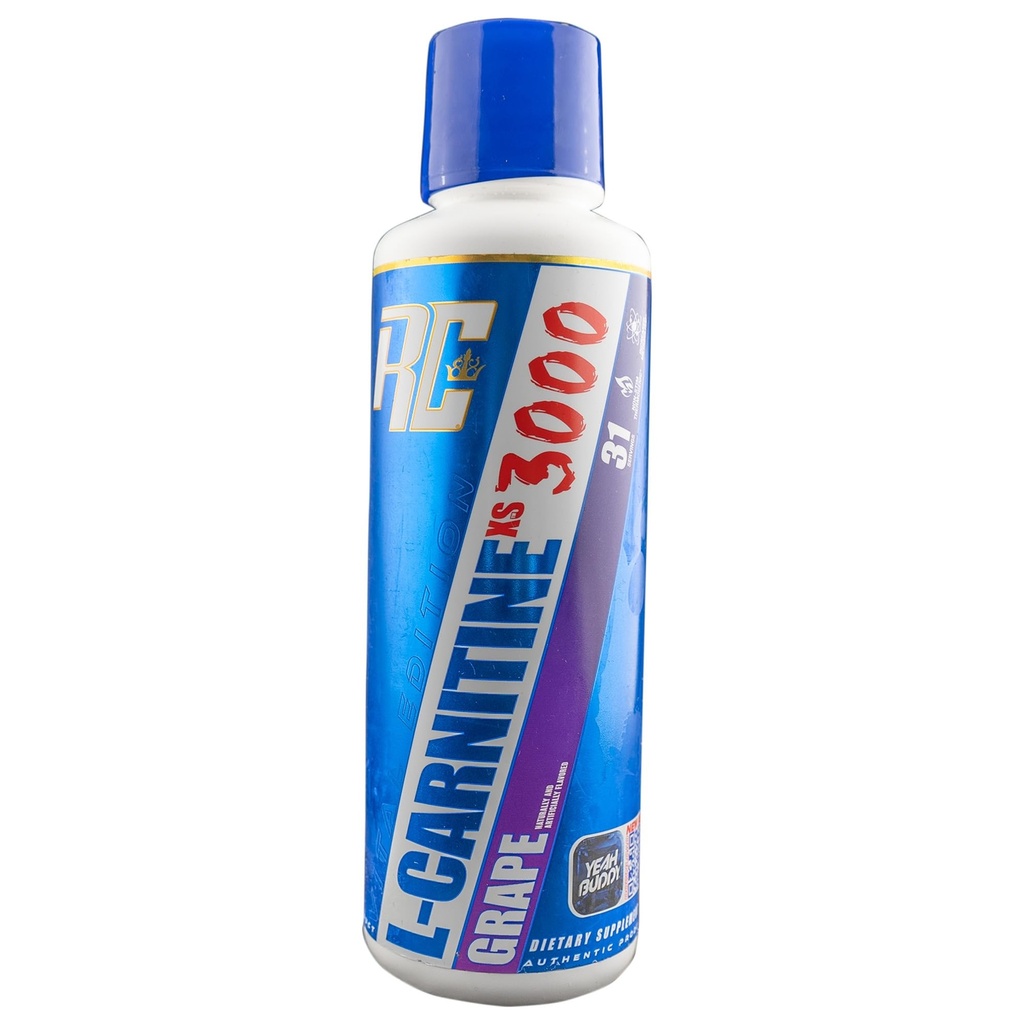 Ronnie Coleman Série Signature L-Carnitine XS 3000 Liquide, acides aminés Métabolisme et soutien de la force musculaire maigre, sans stimulant, sans sucre, sans glucides, raisin, 16 Oz