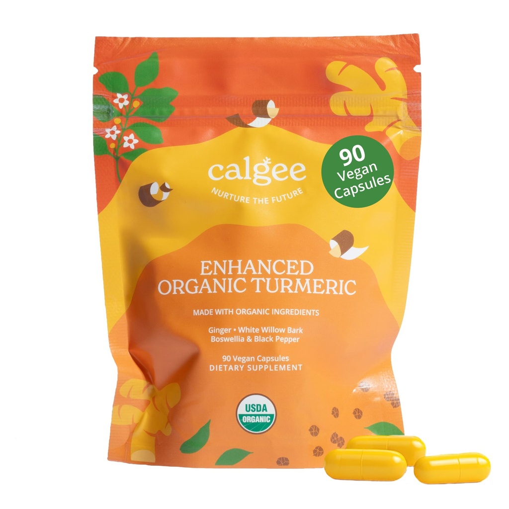 Premium 5-in-1 1100mg Kurkuma Curcumin met Black Pepper voor Gemaximiseerde Biologische Beschikbaarheid, Plus Boswellia & White Willow. USDA Organic Joint Support, Made in the USA and 3rd Party Tested. 90 Ct.