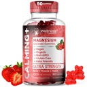 Magnesium Glycinate Gummies, 1000 mg - Magnesium Supplement aan ondersteuning Ontspanning, Hart Gezondheid - Kauwbare Kalm Magnesio Gummies voor volwassenen, Glicinato De Magnesio - Aardbei smaak