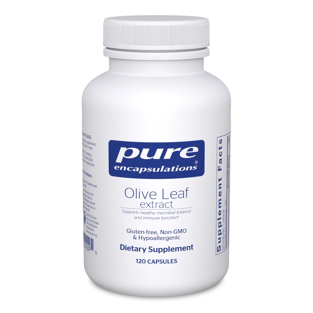 Pure Encapsulations Olive Leaf Extract Hypoallergeen supplement Ondersteunt het immuunsysteem en een gezonde intestinale omgeving 120 capsules