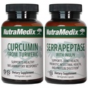 NutraMedix Joint Support Bundle - Inclusief Curcumin van Kurkuma en Serrapeptase Enzyme Support Capsules voor gezamenlijke ondersteuning en gezonde ontstoken respons ondersteuning - 2-Piece supplement set