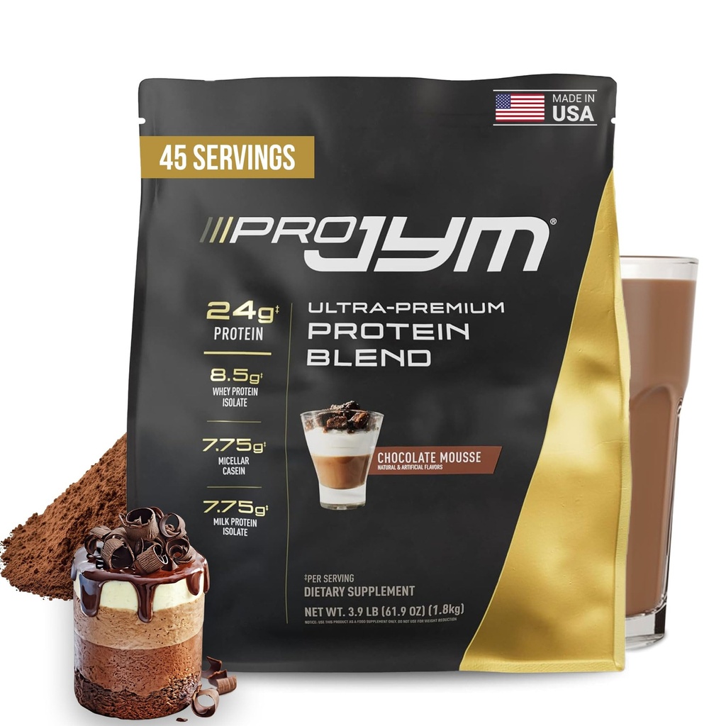 Pro JYM Chocolate Mousse Proteïne Poeder - Wei Proteïne Isolaten, Caseïne, & Melk Proteïne, Lean Muscle Building for Men & Women, JYM Supplement Science, 45 Servers